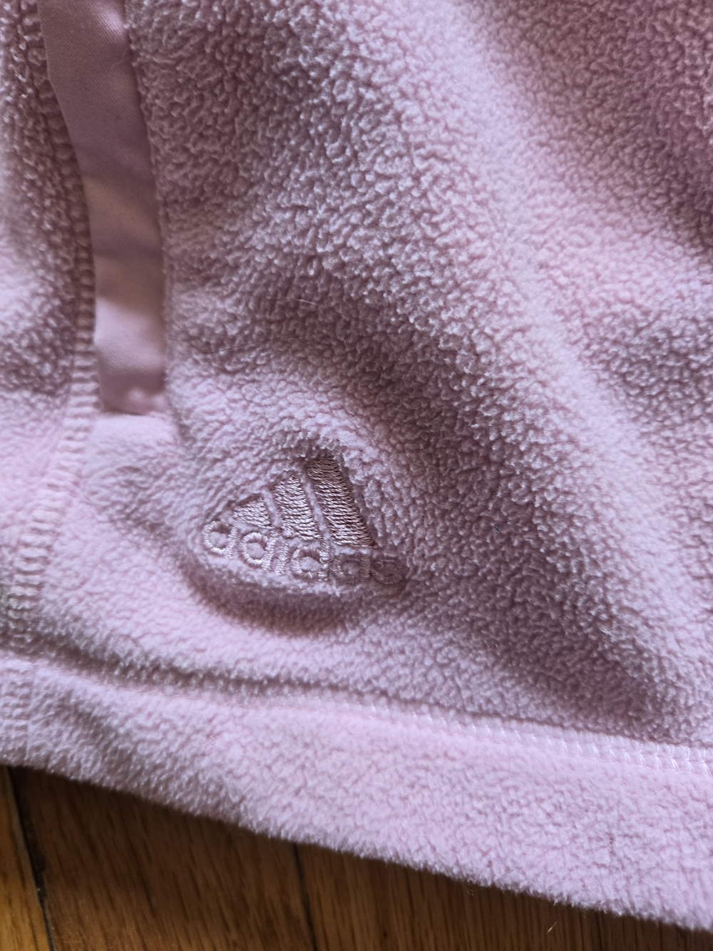 adidas Light Pink Full-Zip Sleeveless Fleece Vest - Picture 6 of 7